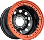 Off-Road Wheels УАЗ 8x16 5x139.7 ET-19 d110 черный (оранжевый)